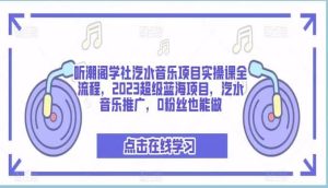 听潮阁学社汽水音乐项目实操课全流程，2023超级蓝海项目，汽水音乐推广，0粉丝也能做-享创网