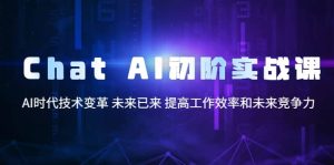 Chat AI初阶实战课，AI时代技术变革 未来已来 提高工作效率和未来竞争力-享创网