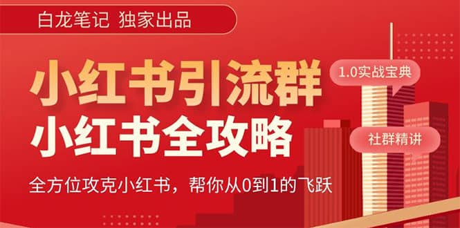 价值980元的《小红书运营和引流课》，日引100高质量粉-享创网