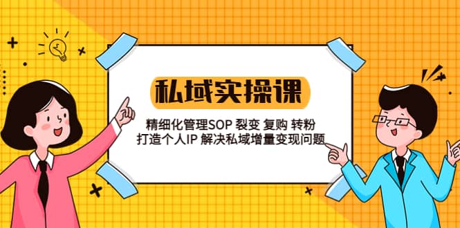 私域实战课程：精细化管理SOP 裂变 复购 转粉 打造个人IP 私域增量变现问题-享创网