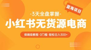 2023小红书无货源电商【保姆级教程从0到日入300】爆单3W-享创网