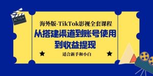 海外版-TikTok影视全套课程:从搭建渠道到账号使用到收益提现 小白可操作-享创网