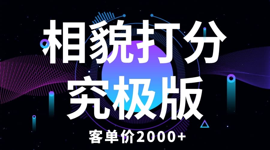 相貌打分究极版，客单价2000+纯新手小白就可操作的项目-享创网