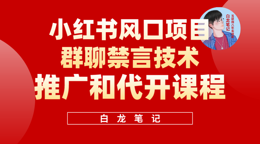 小红书风口项目日入300+，小红书群聊禁言技术代开项目，适合新手操作-享创网