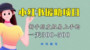 一天300-500！新手朋友极易上手的《小红书援助项目》，绝对值得大家一试-享创网