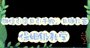 微信互推圈半自动引流方案，矩阵操作日引千人思路【详细视频教程】-享创网