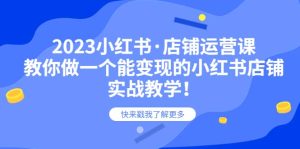 2023小红书·店铺运营课，教你做一个能变现的小红书店铺，20节-实战教学-享创网