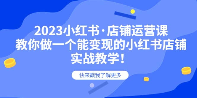 2023小红书·店铺运营课，教你做一个能变现的小红书店铺，20节-实战教学-享创网