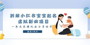 拆解小红书宝宝起名虚拟副业项目,一条龙实操玩法分享给你(教程+软件)-享创网