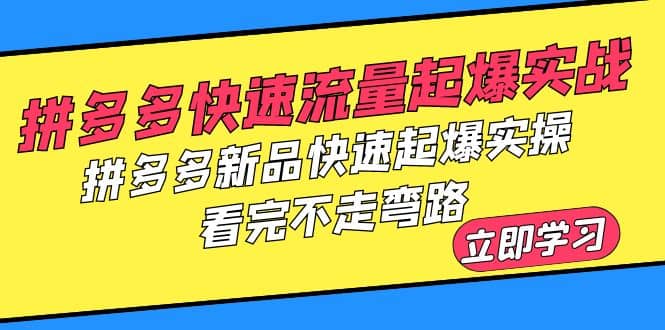 拼多多-快速流量起爆实战，拼多多新品快速起爆实操，看完不走弯路-享创网