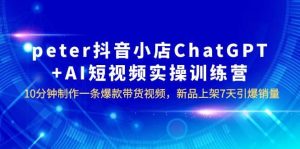 peter抖音小店ChatGPT+AI短视频实训 10分钟做一条爆款带货视频 7天引爆销量-享创网
