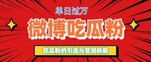 微博吃瓜粉引流玩法，轻松日引100粉变现500+-享创网