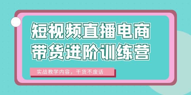 短视频直播电商带货进阶训练营：实战教学内容，干货不废话-享创网