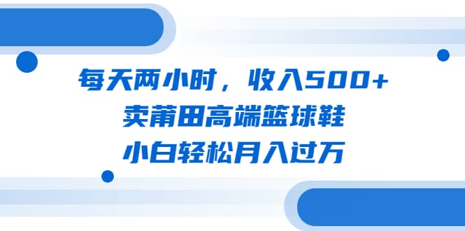 每天两小时，收入500+，卖莆田高端篮球鞋，小白轻松月入过万（教程+素材）-享创网