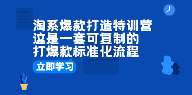 淘系爆款打造特训营：这是一套可复制的打爆款标准化流程-享创网