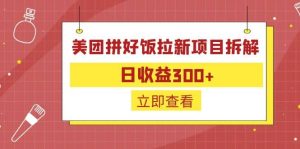 外面收费260的美团拼好饭拉新项目拆解:日收益300+-享创网