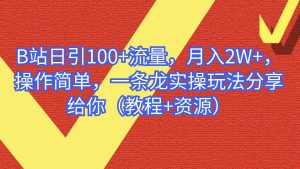 B站日引100+流量,月入2W+,操作简单,一条龙实操玩法分享给你(教程+资源)-享创网