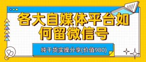 各大自媒体平台如何留微信号,详细实操教学-享创网