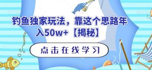 钓鱼独家玩法,靠这个思路年入50w+【揭秘】-享创网