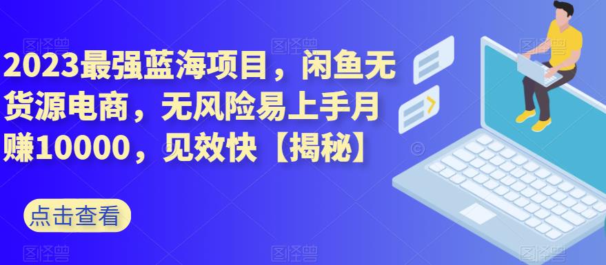 2023最强蓝海项目，闲鱼无货源电商，无风险易上手月赚10000，见效快【揭秘】-享创网