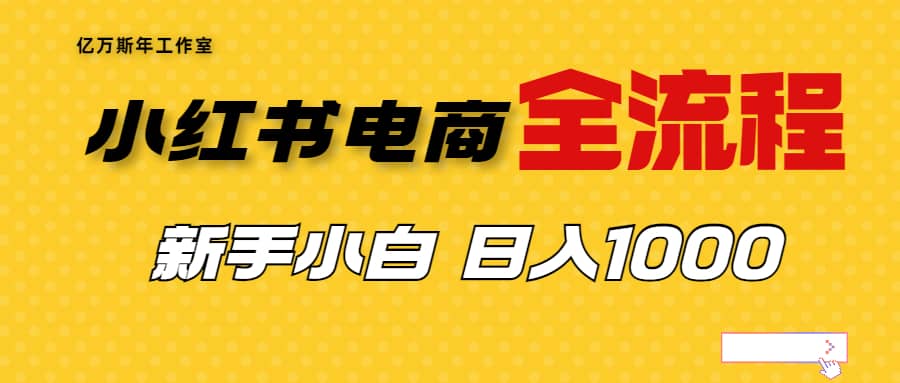 外面收费4988的小红书无货源电商从0-1全流程，日入1000＋-享创网