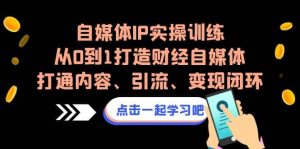 自媒体IP实操训练,从0到1打造财经自媒体,打通内容、引流、变现闭环-享创网