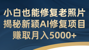 小白也能修复老照片！揭秘新颖AI修复项目，赚取月入5000+-享创网