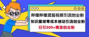 哔哩哔哩混剪视频引流创业粉日引300+知识星球零成本被动引流创业粉一天300+-享创网