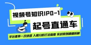 视频号知识IP0-1起号直通车 平台差异一次讲透 入局分析打法指南 实战案例-享创网