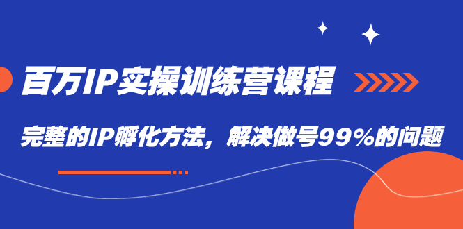 百万IP实战训练营课程，完整的IP孵化方法，解决做号99%的问题-享创网