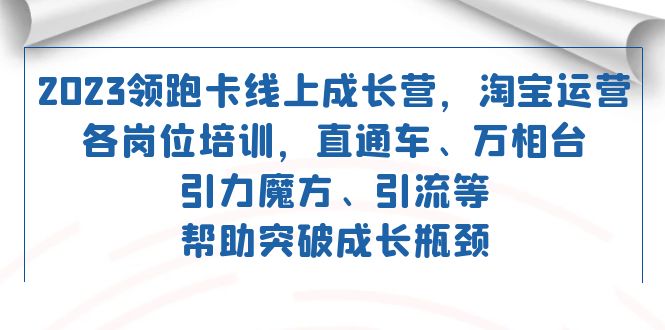 2023领跑·卡 线上成长营 淘宝运营各岗位培训 直通车 万相台 引力魔方 引流-享创网