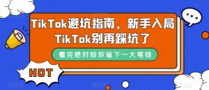 TikTok·避坑指南，新手入局Tk别再踩坑了（10节课）-享创网