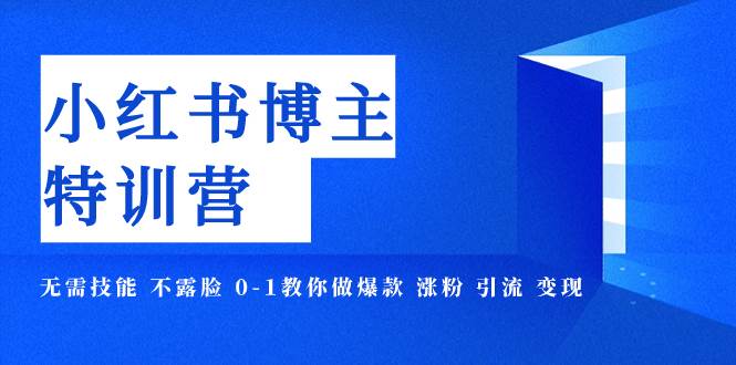 小红书博主爆款特训营-11期 无需技能 不露脸 0-1教你做爆款 涨粉 引流 变现-享创网