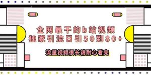全网最干的b站视频独家引流日引50到80+流量视频很长请耐心看完-享创网