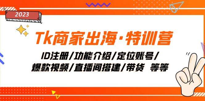 Tk商家出海·特训营：ID注册/功能介绍/定位账号/爆款视频/直播间搭建/带货-享创网