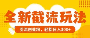 全新截流玩法,精准引流创业粉,轻松日入300+-享创网