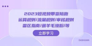 2023短视频·带货陪跑:运算规则/流量规则/审核规则/雷区指南/薅羊毛涨粉..-享创网