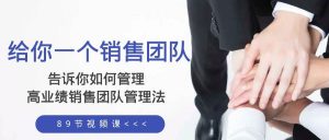 给你一个销售团队，告诉你如何管理，高业绩销售团队管理法（89节课）-享创网