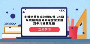 主播运营型实战训练营-第34期  从底层到起号到运营型主播到千川投放思路-享创网