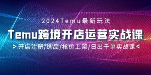 2024Temu跨境开店运营实战课，开店注册/选品/核价上架/日出千单实战课-享创网