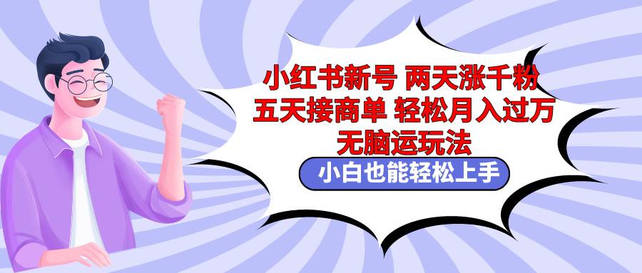 小红书新号两天涨千粉五天接商单轻松月入过万 无脑搬运玩法 小白也能轻…-享创网