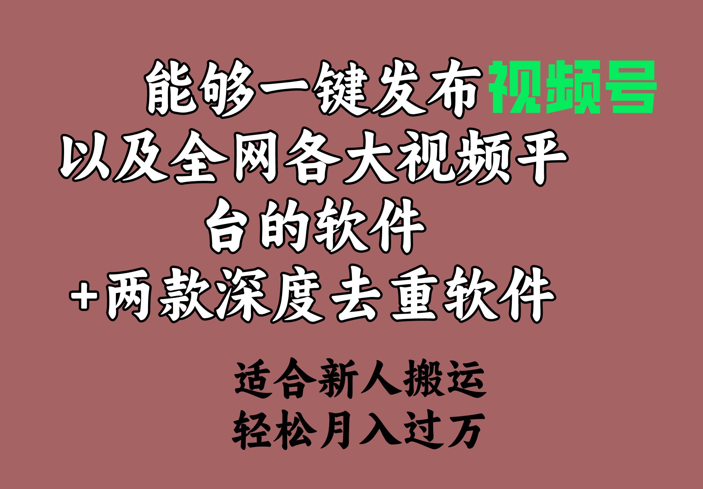 能够一键发布视频号以及全网各大视频平台的软件+两款深度去重软件 适合…-享创网