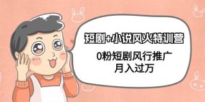 短剧+小说风火特训营,0粉短剧风行推广,月入过万(102节课)-享创网