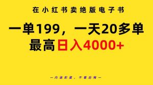 在小红书卖绝版电子书，一单199 一天最多搞20多单，最高日入4000+教程+资料-享创网