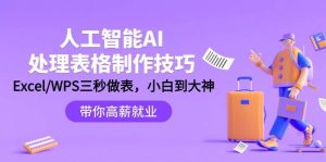 人工智能-AI处理表格制作技巧:Excel/WPS三秒做表,大神到小白-享创网