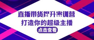 直播带货提升特训营,打造你的超级主播(3节直播课+配套资料)-享创网