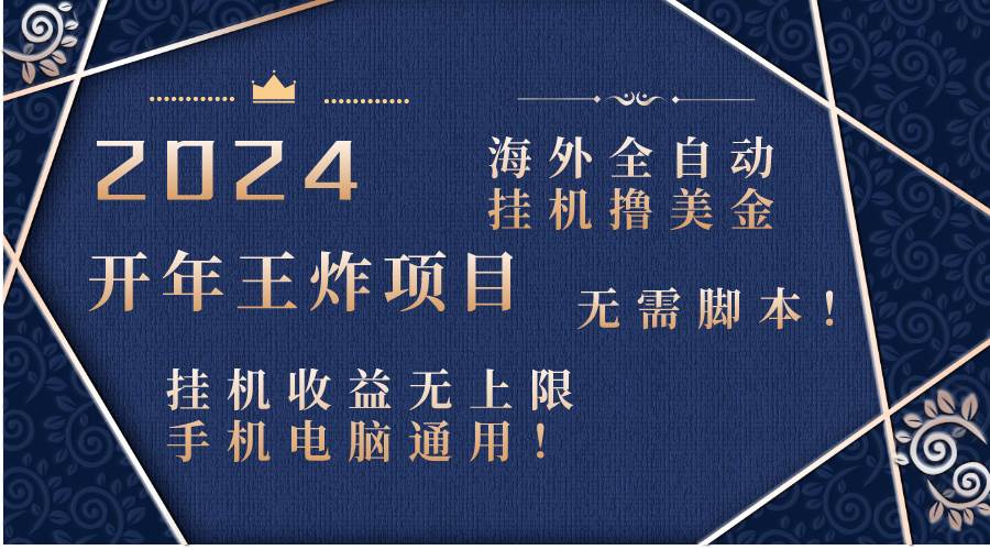 2024海外全自动挂机撸美金项目！手机电脑均可，无需脚本，收益无上限！-享创网