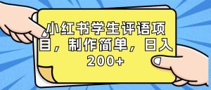 小红书学生评语项目,制作简单,日入200+(附资源素材)-享创网