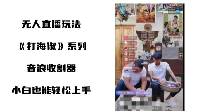 打海椒无人直播整蛊项目，小白轻松上手撸音浪收割器（教程+工具+素材）-享创网