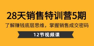 28天·销售特训营5期:了解赚钱底层思维,掌握销售成交密码(12节课)-享创网